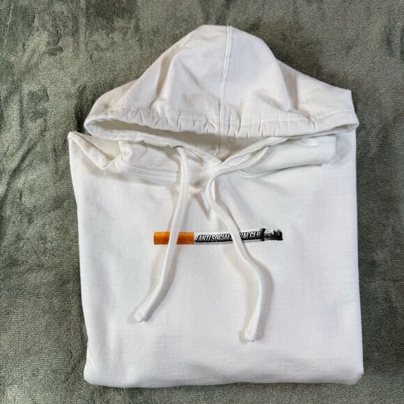 anti social social club cigarette hoodie Anti Social Social Club | Shirts | Anti Social Social Club Cigarette Hoodie  White Assw45 Sz Xl